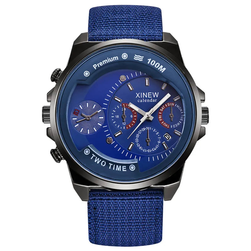 Men Cheap Big Watches Students Fashion Nylon Band Simple Date Sports Quartz Watch Erkek Barato Saat Relogios Masculinos 2024