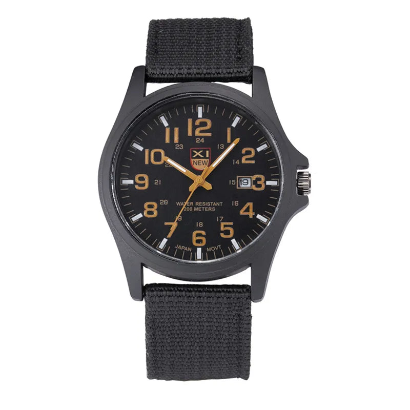 XINEW Brand Watches For Men Cheap Fashion Nylon Band Army Sports Date Quartz Clock Erkek Barato Saat Relogios Masculinos 2024