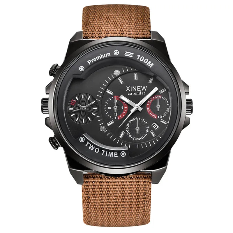 Men Cheap Big Watches Students Fashion Nylon Band Simple Date Sports Quartz Watch Erkek Barato Saat Relogios Masculinos 2024