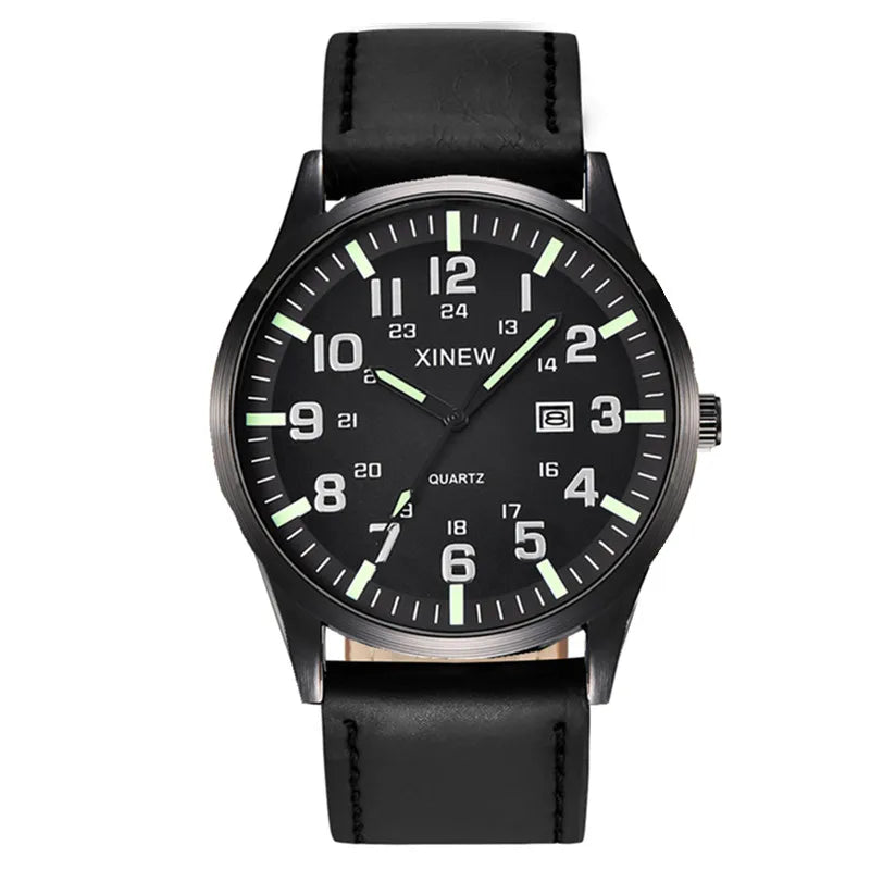 Men XINEW Brand Cheap Watches Students Children Fashion Leather Band Simple Sports Date Quartz Watch Kids Erkek Barato Saat 2024