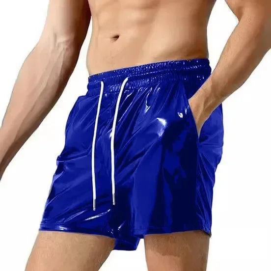 Shorts Pants Men Short Pant Lace Up High Elastic Waist Casual Pocket Loose Regular Splice Straight Trousers Autumn Winter