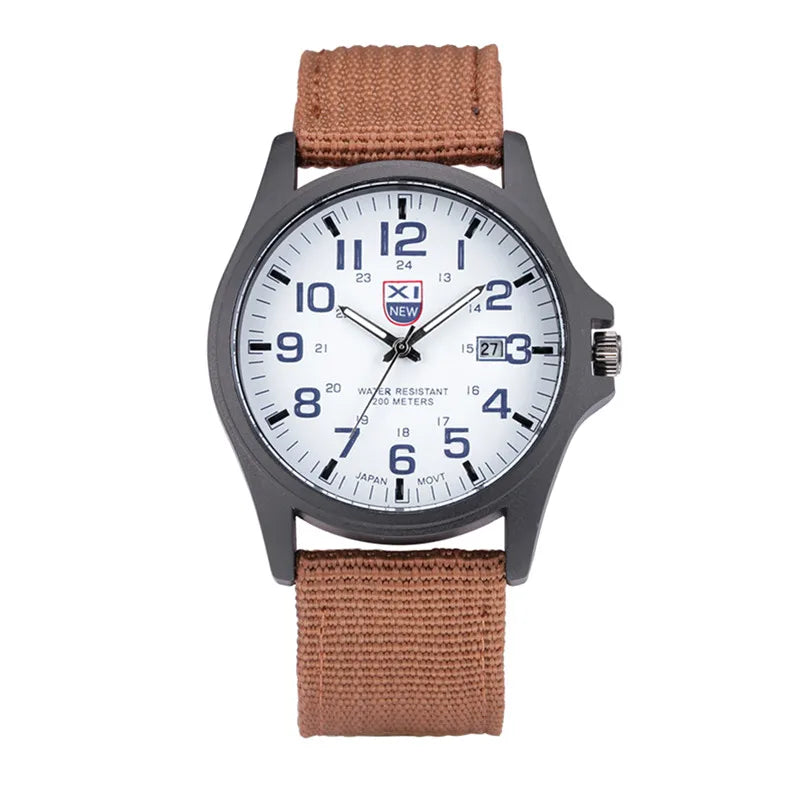 Men XINEW Brand Watches Cheap Students Boys Fashion Nylon Band Simple Date Quartz Watch Black Erkek Barato Saat Montre Homme