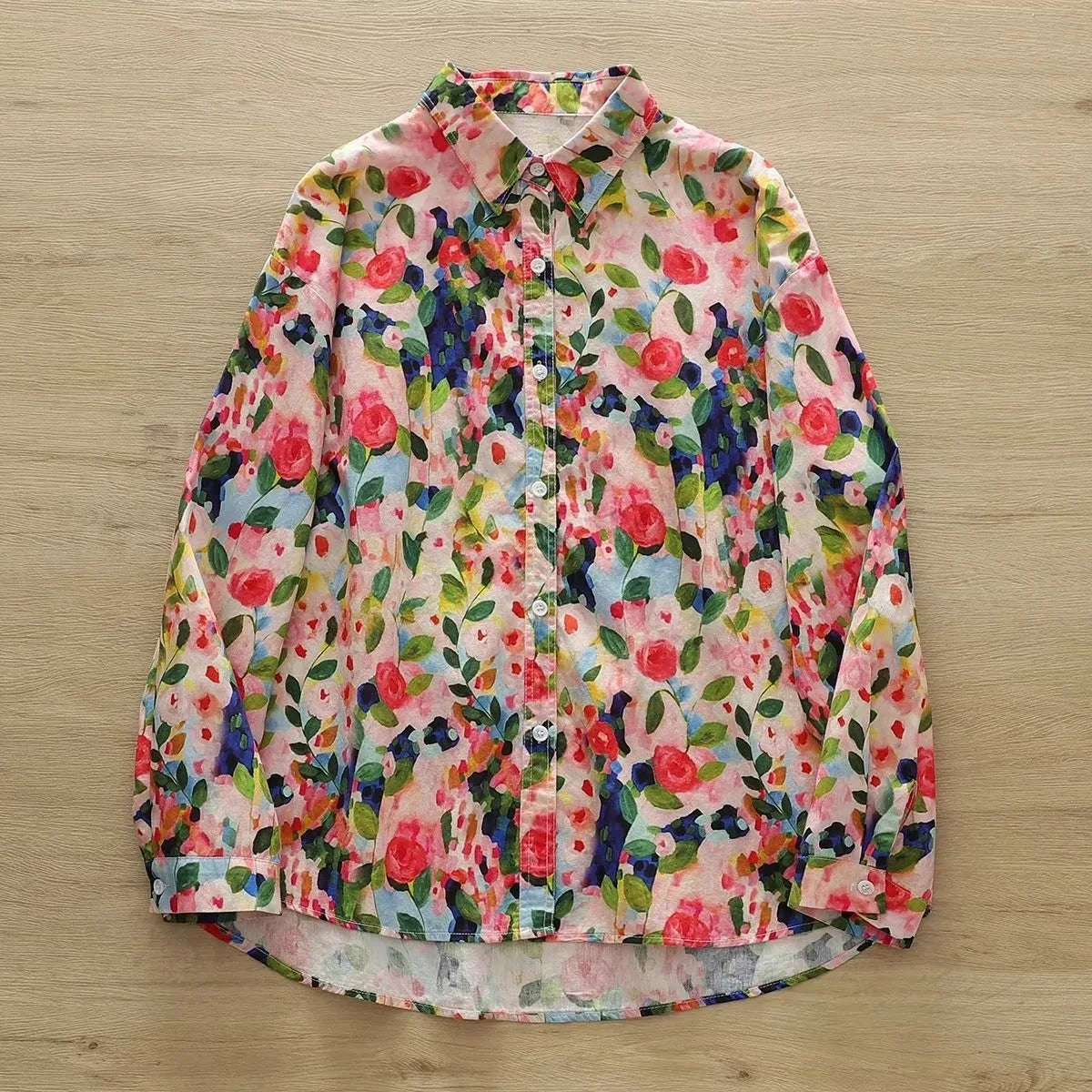 Fashion Women Printed Shirts Cotton Casual Blouses and Tops 2026 New Loose Style Exquisite Lady Long Sleeve Shirt Female Clothes